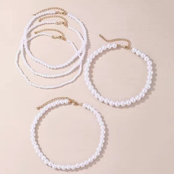 Pearl Tone Beaded Necklaces Women's Fashion Jewelry - Picture 4 of 10